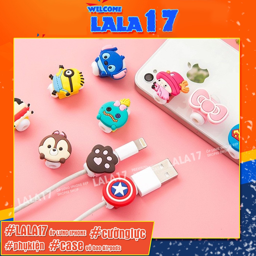 Đầu Thú Cắn Cáp Bảo Vệ Cáp Sạc Cable Tai Nghe icon Ngộ Nghĩnh Cute Dễ thương - lala17 Shop