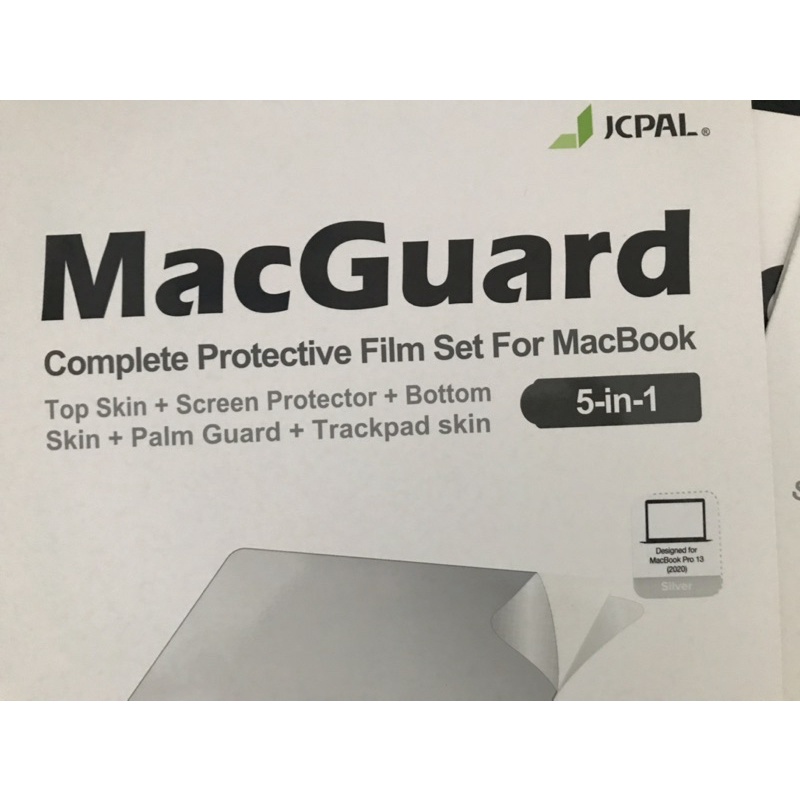 Bộ dán Macguard JCPal 5 in 1  Pro 13" 15" 2012-2016-2017-2018-2019-2020 M1 Gray , Silver tem nhập khẩu