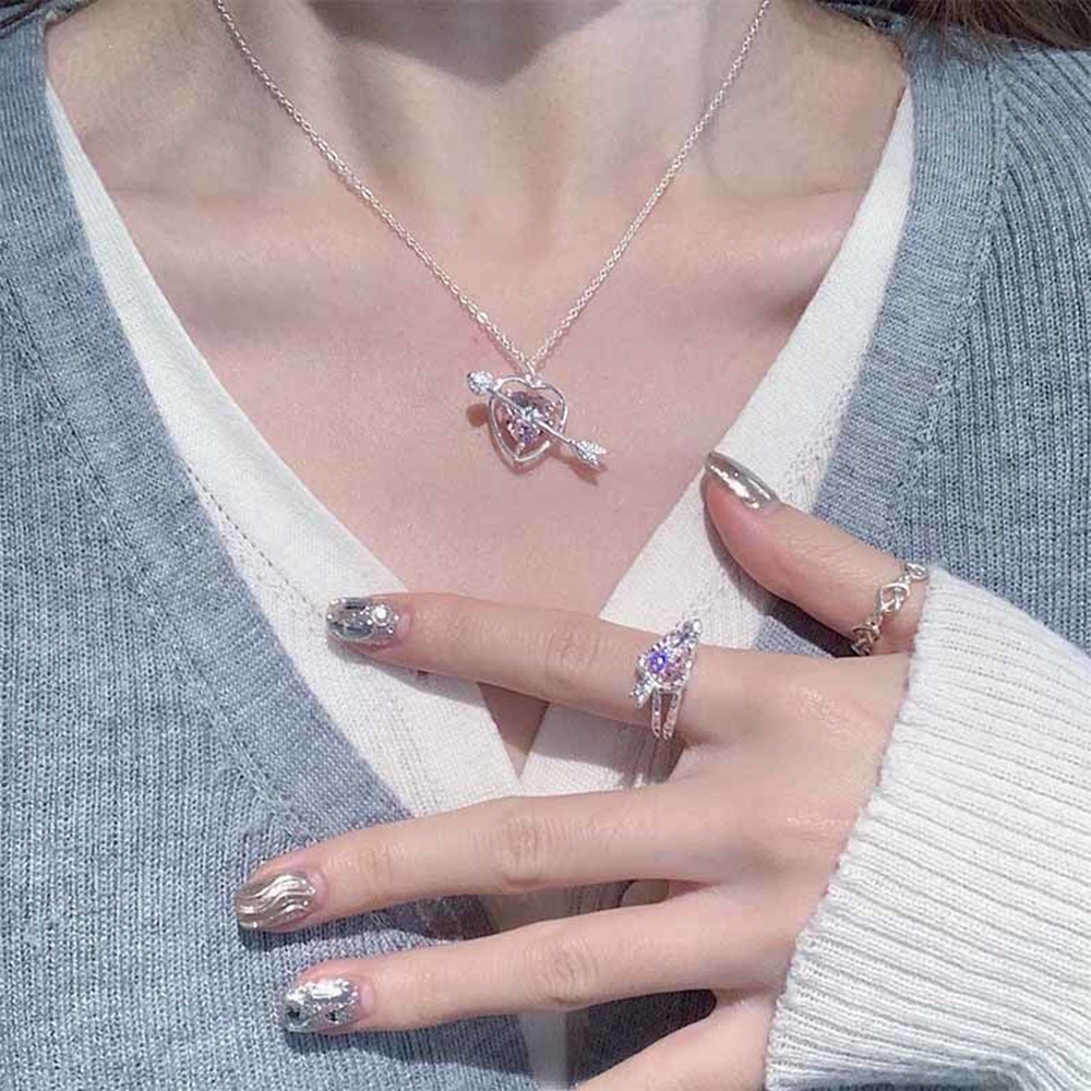 Vòng cổ Hoặc Vòng Tay Hình Mũi Tên Đính Đá Hồng Sang Trọng