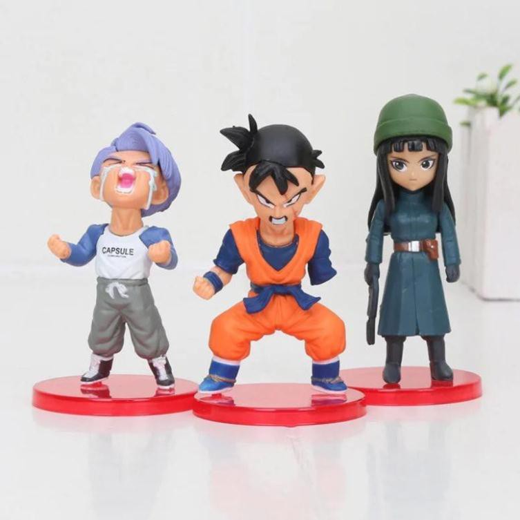 Bộ 6 Mô Hình Chibi Dragon ball Hình Son Goku Black Trunks Zamasu