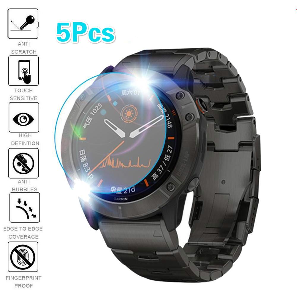 GARMIN Set 5 Kính Cường Lực Cao Cấp Bảo Vệ Màn Hình Cho Đồng Hồ Garmin Fenix 6s 6x 6 Pro