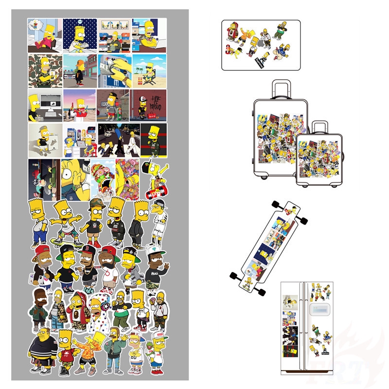 ❉ The Simpsons - Series 03 Stickers ❉ 50Pcs/Set Mixed Luggage Laptop Skateboard Decals Doodle Stickers
