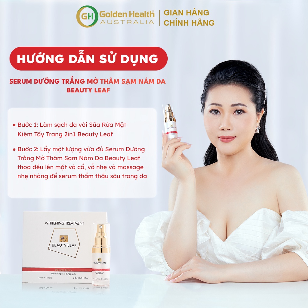 [GOLDEN HEALTH] Tinh chất serum trắng da, chống nhăn, ngừa lão hóa nhau thai cừu Beauty Leaf