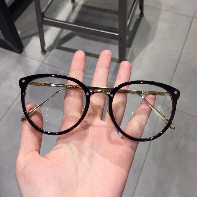 Kính mắt nữ giả cận mặt tròn gọng kim loại cao cấp style Hàn Quốc thiết kế cực xinh - 6020