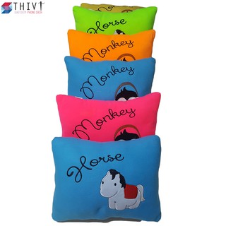 Gối Cho Bé Đi Xe Máy Thêu Khỉ - Ngựa