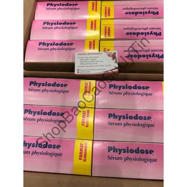 [Chính hãng] [Sẵn Số Lượng]  Nước muối sinh lý Physiodose của Pháp hộp 40 ống giúp kháng viêm  Chĩnh Hãng Loại 1