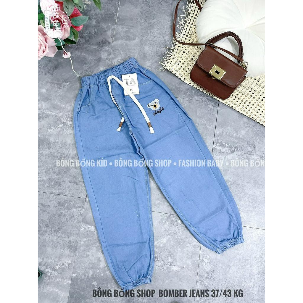 Quần  jeans giấy chun chân gấu cao cấp BÉ GÁI