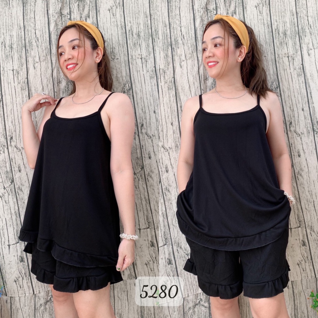 Bộ 2 dây đùi BIG SIZE Đen Trơn vải thun gân 5280