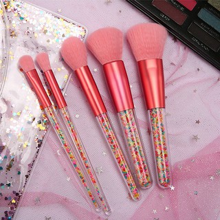 Set 5 cọ trang điểm màu kẹo ngọt với tay cầm hồng xinh xắn
