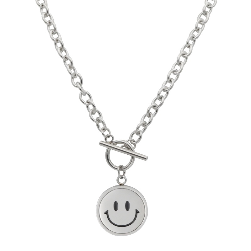 Vòng cổ Chuỗi Dài Mặt Cười Emoji Phong Cách hip hop Unisex