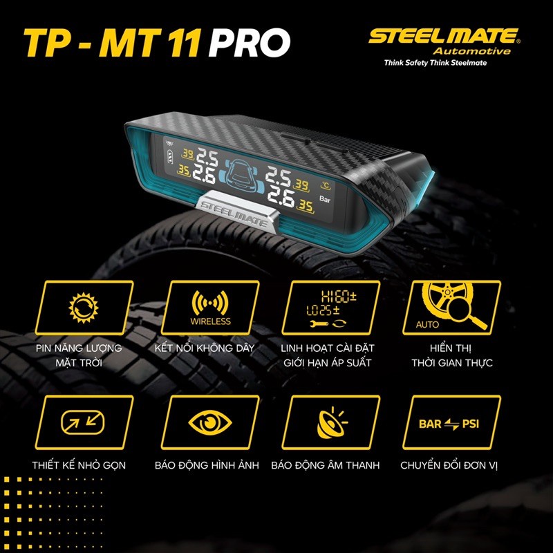 Cảm biến áp suất lốp Steelmate MT11 và MT11 Pro Chính Hãng Phân Phối - Bảo Hành 3 Năm