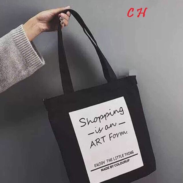 [ FREE SHIP] Túi Tote SHOPPING ART FORM KITI SHOP thờ trang kiểu mới mang hai kiểu đeo vai và đeo chéo hot hit