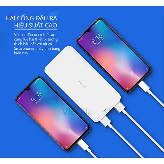 Pin Sạc Dự Phòng 10.000mAh 20.000mAh Xiaomi Redmi - Bảo Hành 12T Chính Hãng