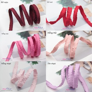 [Set 2 mét] Dây luồn bờm viền dún bèo 1cm (dùng cho xượng bờm 5mm/6mm)