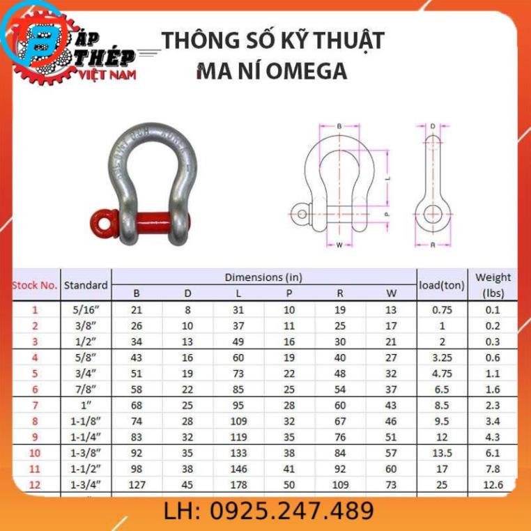 Ma ní hình Omega [ 6.5 Tấn] CÁP THÉP Thái Bình VinàN