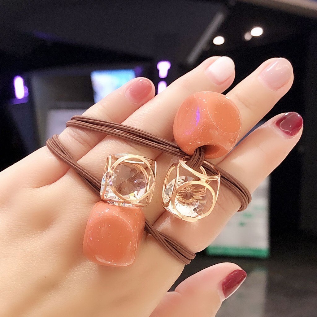 Set 5 Dây buộc tóc dây chun cột tóc đính đá phong cách Hàn Quốc