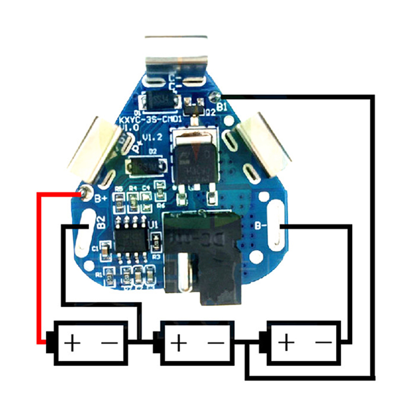 3S 12V BMS DC Dụng cụ điện Máy khoan cầm tay Lithium Điện 18650 Bảng mạch bảo vệ pin Lithium Mô-đun mạch cho 3 gói di động BMS