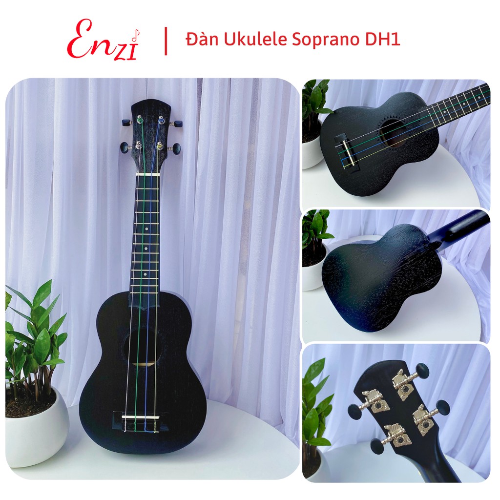 Đàn ukulele soprano gỗ mộc size 21 inch giá rẻ Tặng Giáo Trình phụ kiện Enzi