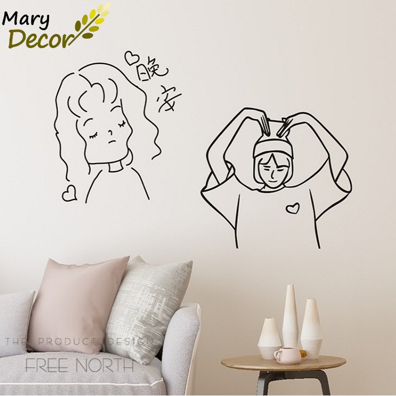Hình dán tường chống thấm nước kiểu dáng đơn giản có thể gỡ - Mary Decor