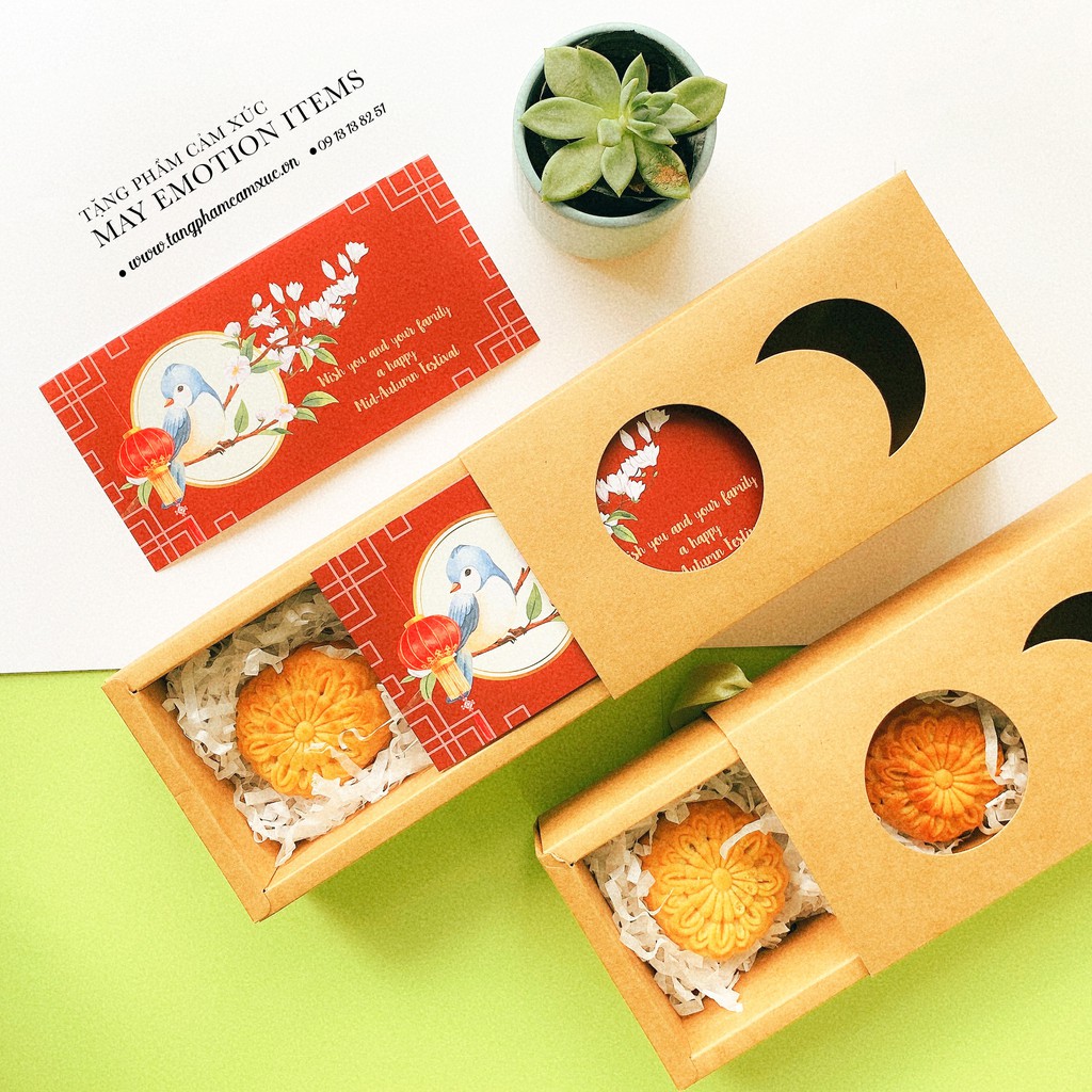 Hộp kraft 12*22*6cm kèm thiệp các chủ đề