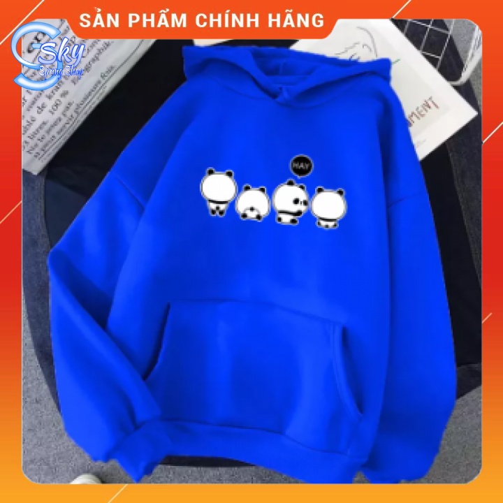 ÁO HOODIE UNISEX NAM NỮ  FORM RỘNG, CHẤT NỈ BÔNG CAO CẤP in 4 chú gấu trúc