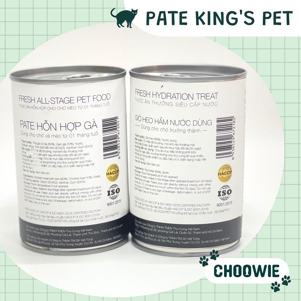 Pate mèo thức ăn cho chó thơm ngon dinh dưỡng KING’S PET 380 gram Choowie Pet Shop