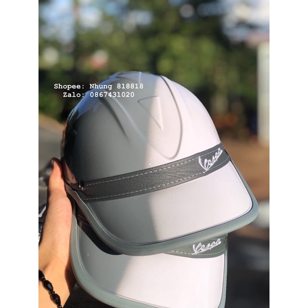 Nón kết bảo hiểm vespa Loang màu có khoét tóc cho nữ - chính hãng dày đẹp ❤️