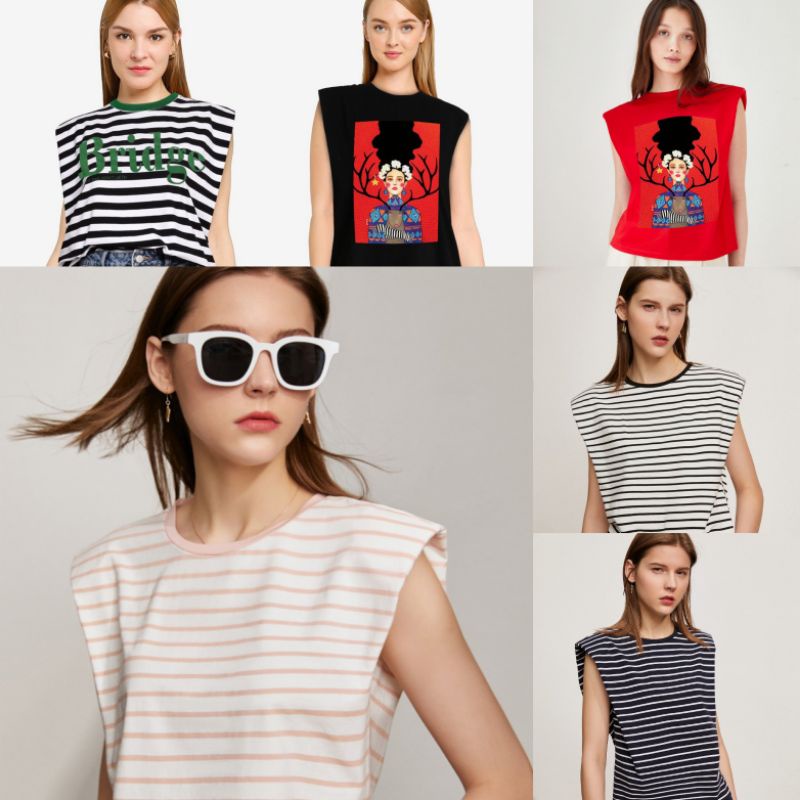 Áo Zara độn vai, cotton co giãn 4 chiều, VNXK, didihouse