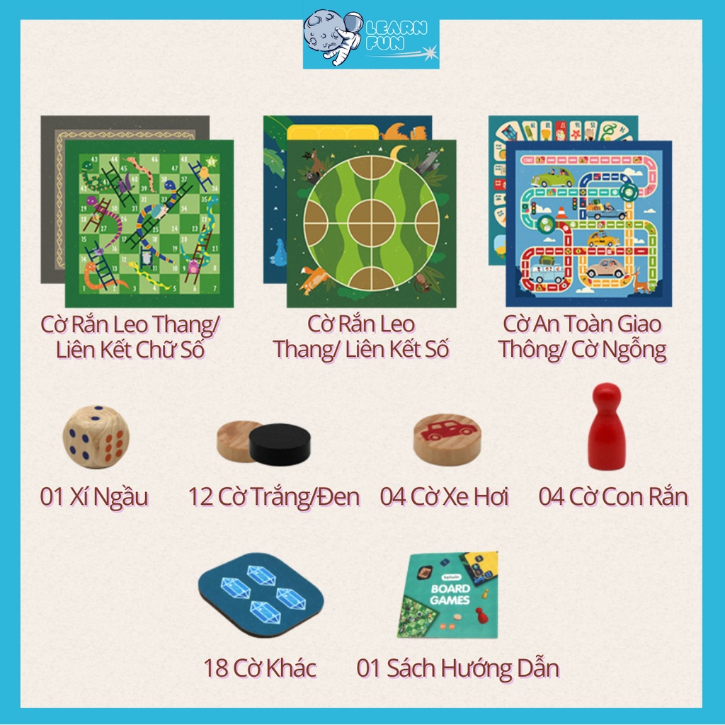 [6 Trong 1] Bộ đồ chơi thông minh dành cho trẻ em Board Game Cho Bé phát triển tư duy sáng tạo cho trẻ