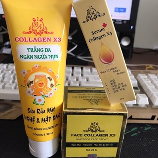 Bộ kem Dưỡng Da Face Collagen X3 và serum Collagen X3 công ty mỹ phẩm Đông Anh Holaskin
