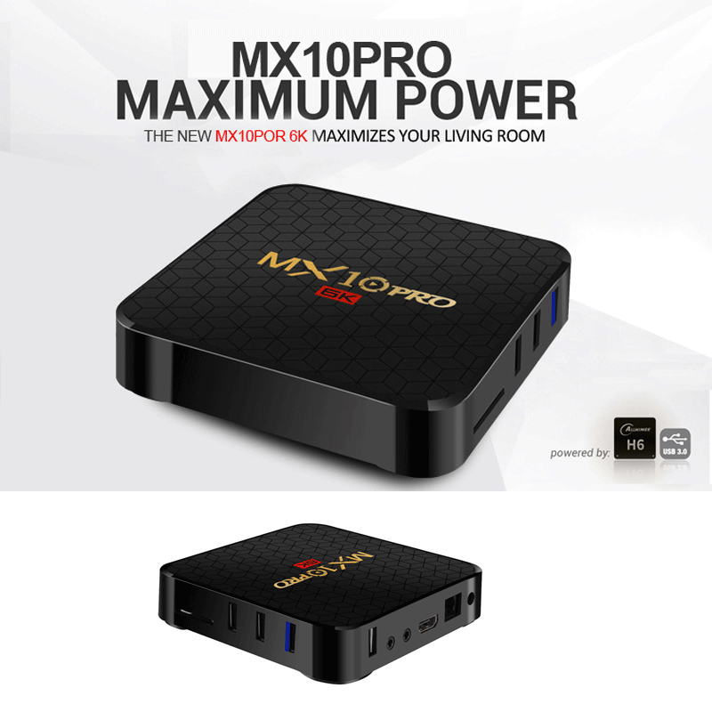 Tv Box Android 9.0 Mx10 Pro 4k 1gb Ram 8gb Rom Allwinner H6 Quad Core 64-bit Hdmi2.0 Usb3.0 Hỗ Trợ Thẻ Tf