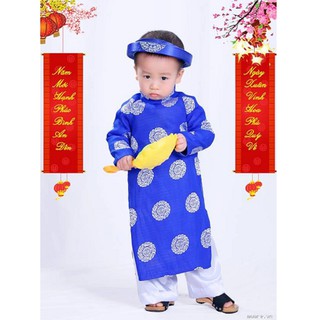 Áo dài XANH XU bé TRAI (gồm NÓN, ÁO, QUẦN)