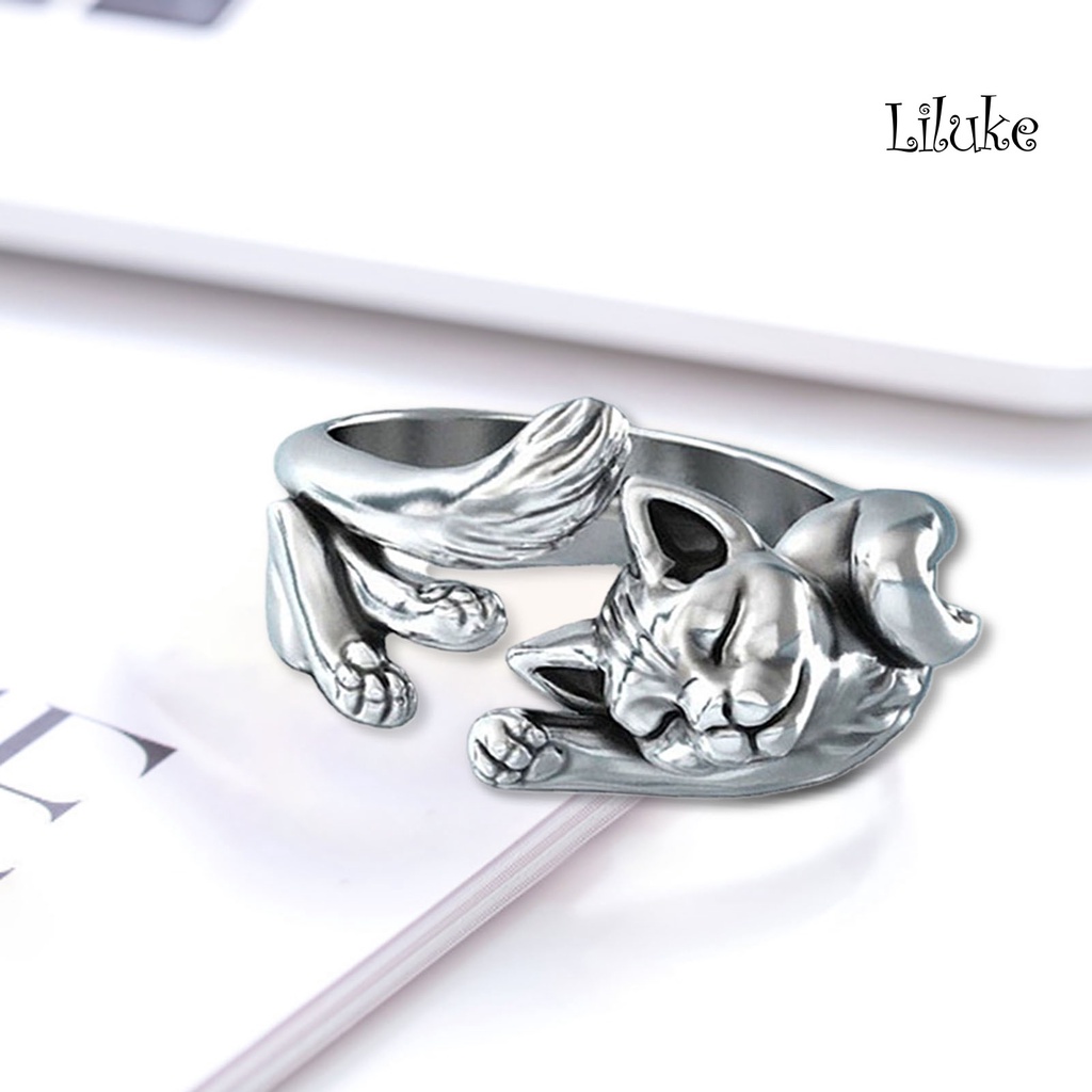 Nhẫn Cưới Hình Mèo LK-Cute Có Thể Điều Chỉnh Kích Cỡ