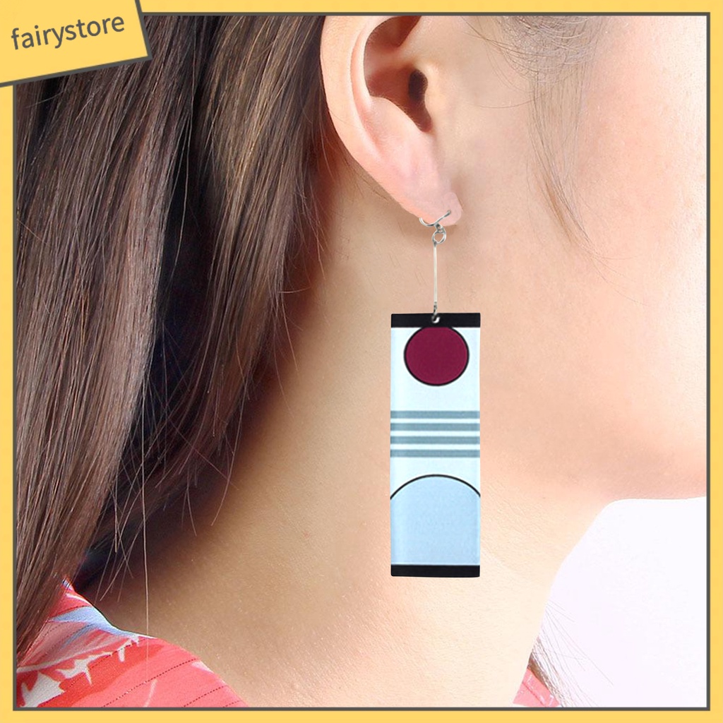 1 Đôi Khuyên Tai Acrylic Hóa Trang Tanjiro Sáng Tạo