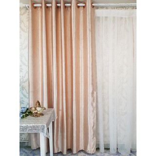 Rèm Cửa Chính may sẵn - 190x270 cm Hoàng Yên - Chống Nắng Trơn Khoen Lỗ Cao Cấp R1-19