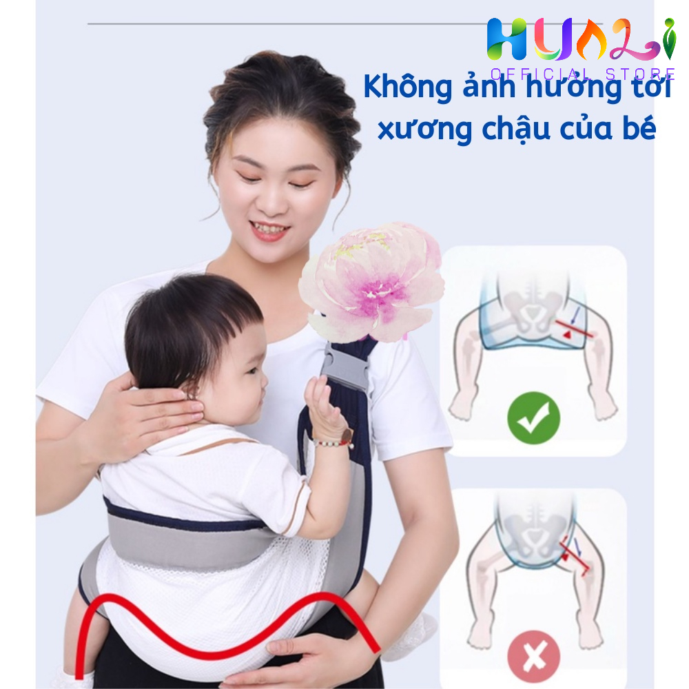 Đai Địu Em Bé Phía Trước Ngang Hông Siêu Nhẹ Tiện Lợi Cho Cha Mẹ