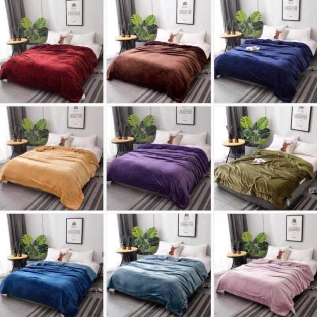 Chăn Muji Cao Cấp Nhập Khẩu , Chăn Lông Tuyết Nhung Mềm Mịn Thoáng Khí Không Nhăn Không Xù Đủ Màu ấm áp mùa Thu Đông