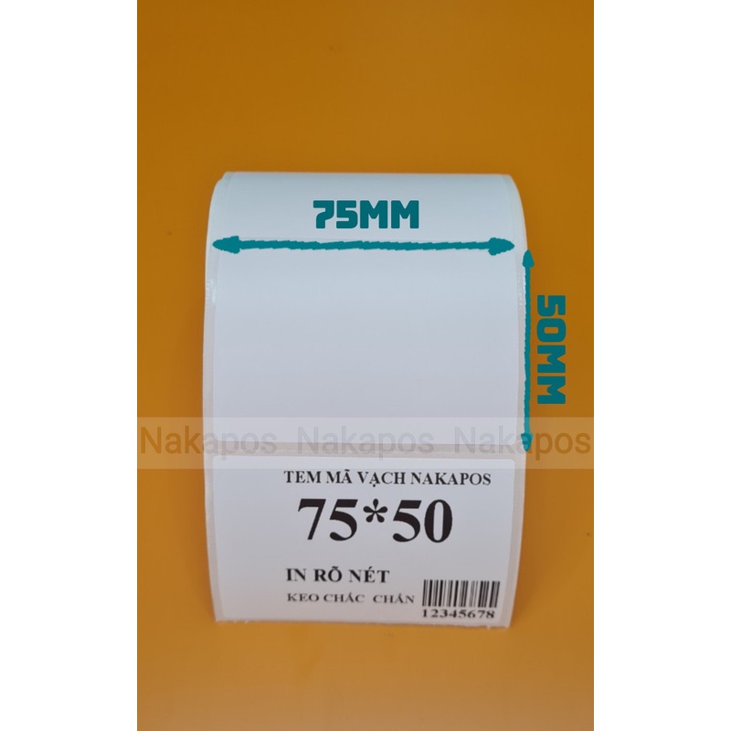 [COMBO 10 CUỘN]  Tem in  75x50 mm, giấy in nhiệt 7.5x5 cm in đơn GHTK, Tem phụ Tem mã vạch Decal nhiệt