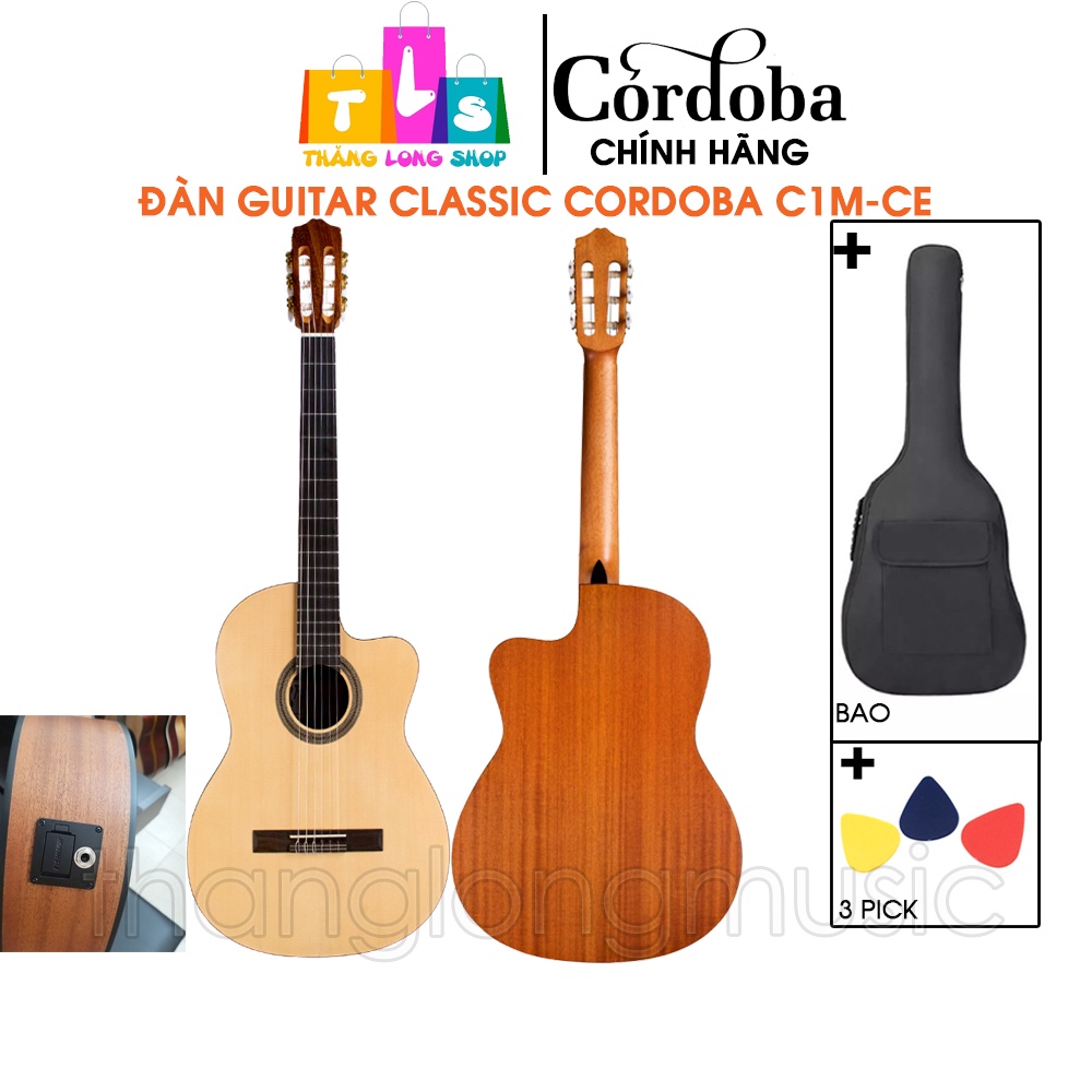 [Chính Hãng] Đàn Guitar Classic Cordoba C1M - CE ( Tặng Kèm Bao 3 lớp và 3 Pick gảy )