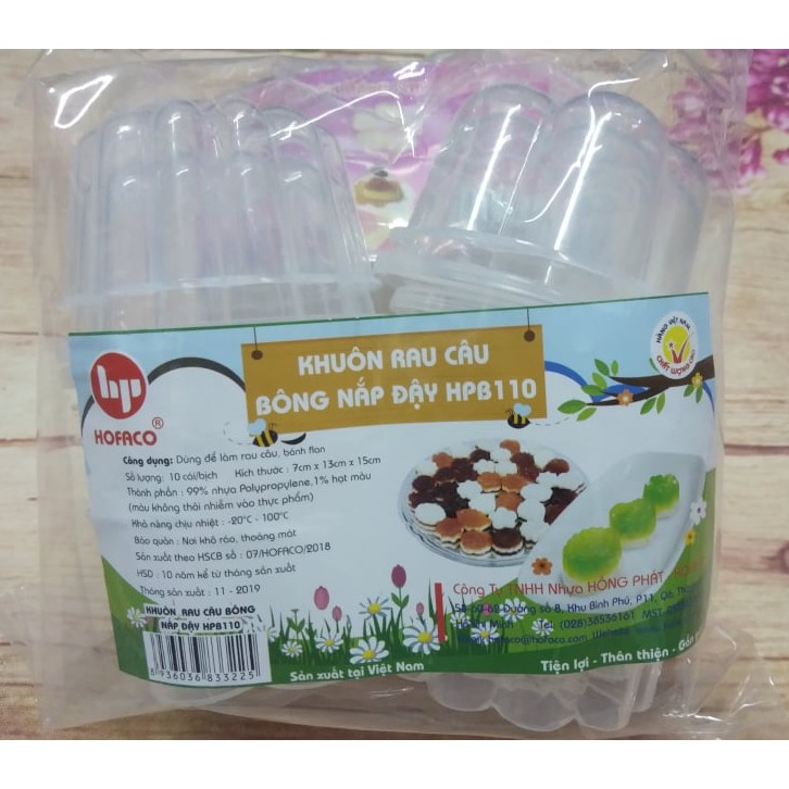 Khuôn rau câu bông nắp đậy (10 hộp)