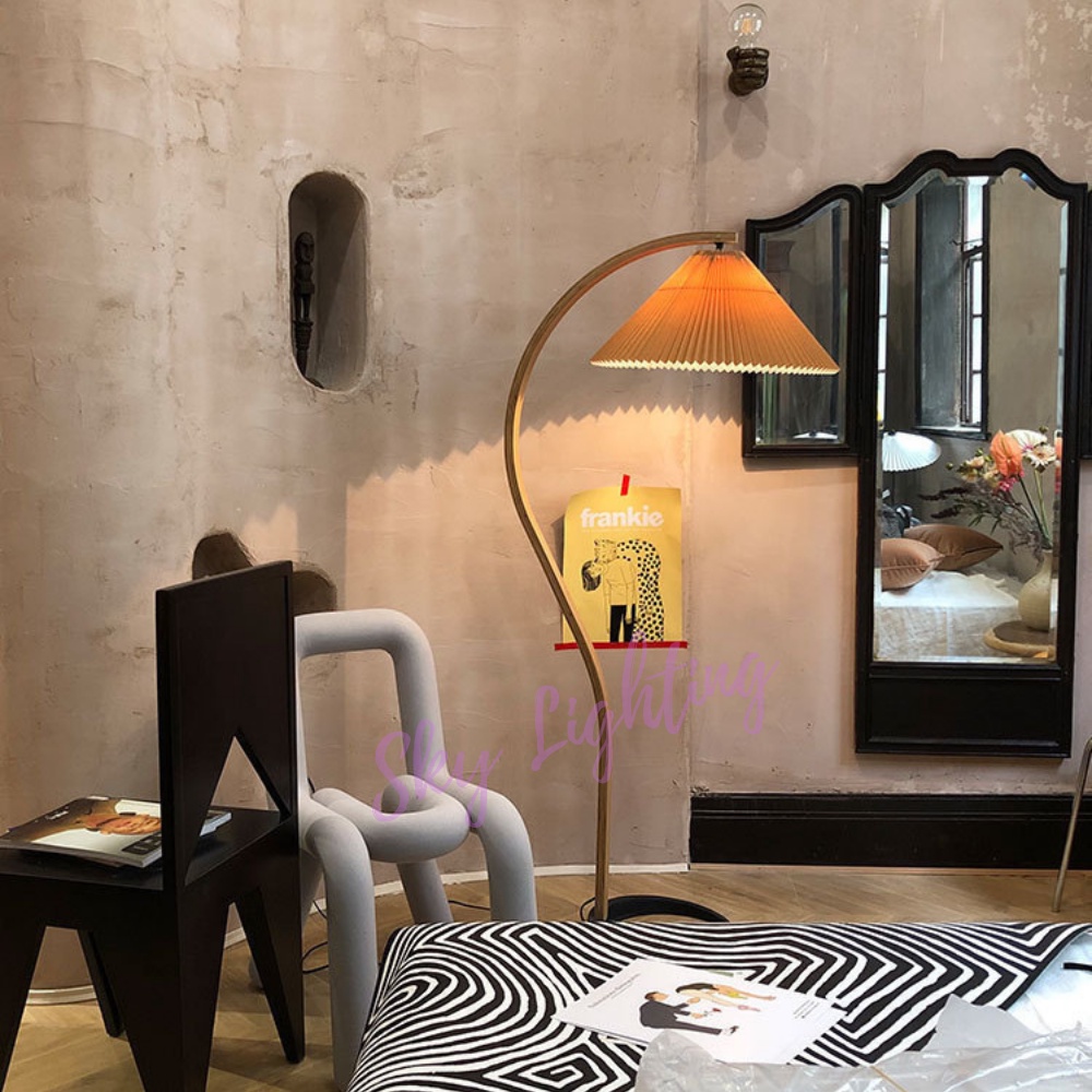 Đèn cây đứng trang trí phòng khách dáng S đèn sàn sofa Tặng kèm bóng LED 9W SKY LIGHTNG