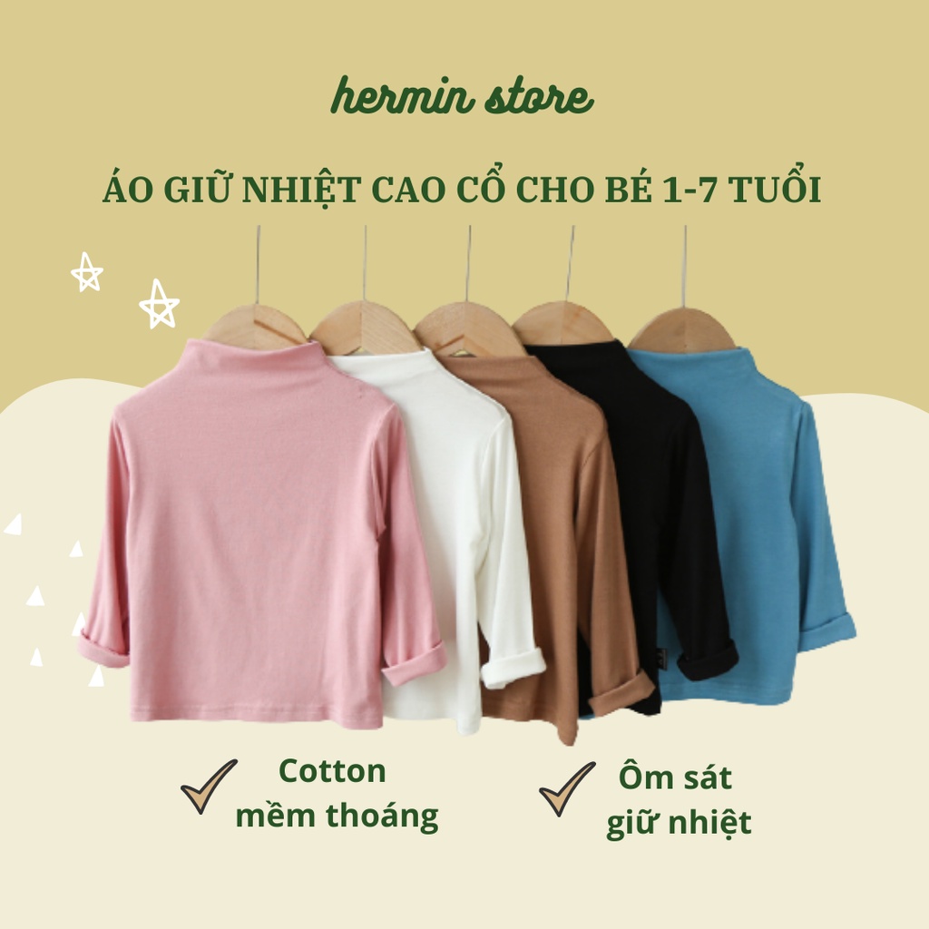 Áo giữ nhiệt cho bé - Áo cao cổ cho bé chất cotton modal mềm mịn và thấm hút mồ hôi