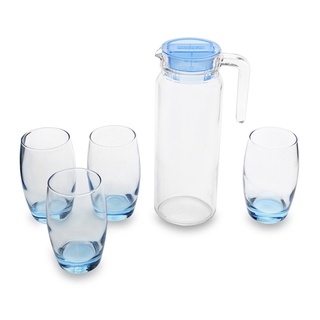 Bộ bình ly thủy tinh luminarc 5 món rotterdam ice blue j1799
