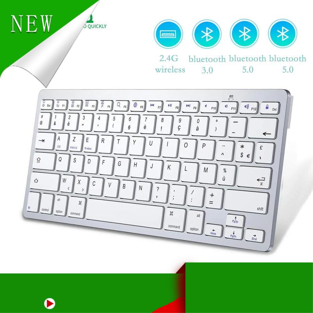 Bàn phím không dây GOOJODOQ Bluetooth 5.0 2.4G 3 chế độ kết nối 4 thiết bị cùng lúc Macbook Laptop iPho