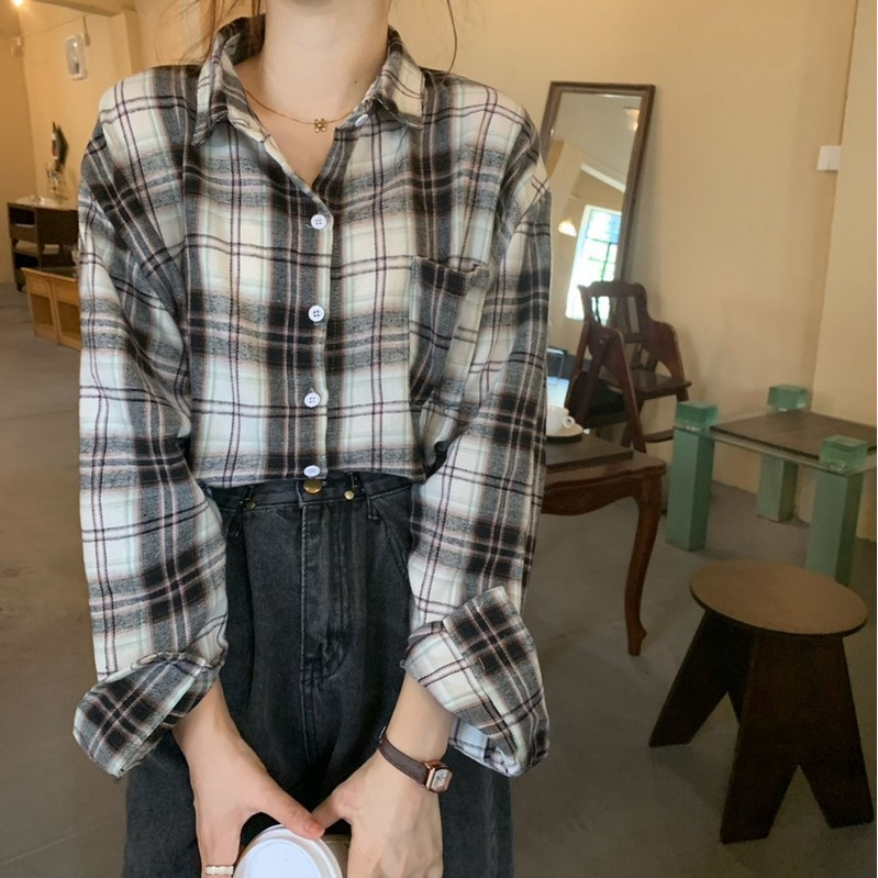Áo Sơ Mi Kẻ Sọc Ca Rô Thiết Kế Mới Thời Trang Mùa Hè Cho Nữ