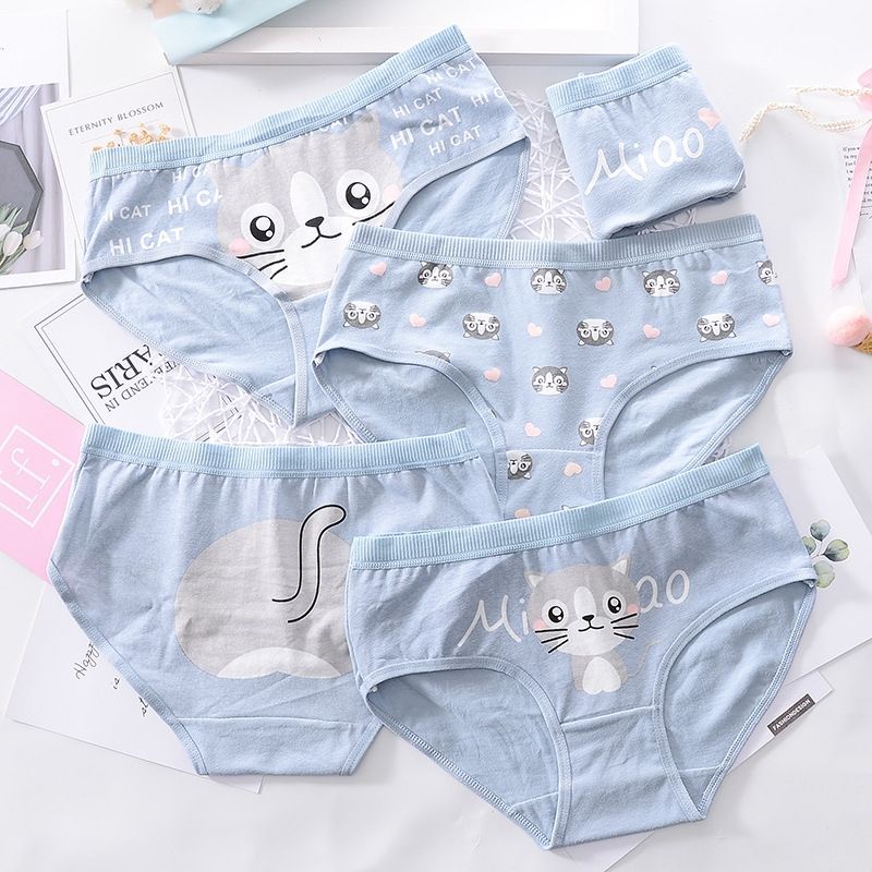 [CHE TÊN 100%] Quần Chíp Mèo Xanh LA01 Quần Lót Nữ Cute Chất Cotton Quảng Châu Cao Cấp Sexy Xịn Đẹp La.an Store