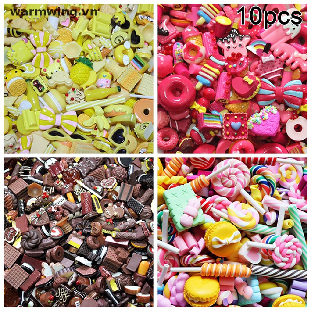 Set 10 Mô Hình Bánh Donut Đồ Chơi Mini Trang Trí Điện Thoại