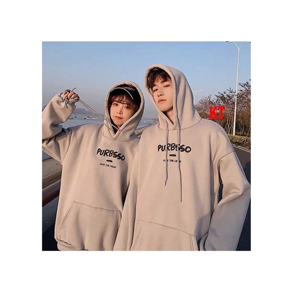 áo hoodies Purpsso cotton min hàng nỉ ngoại tay bồng