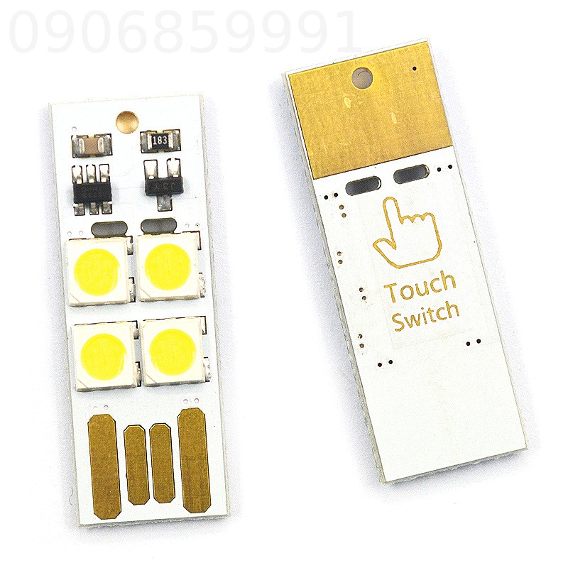 Đèn led usb mini cảm ứng 4 bóng siêu mỏng