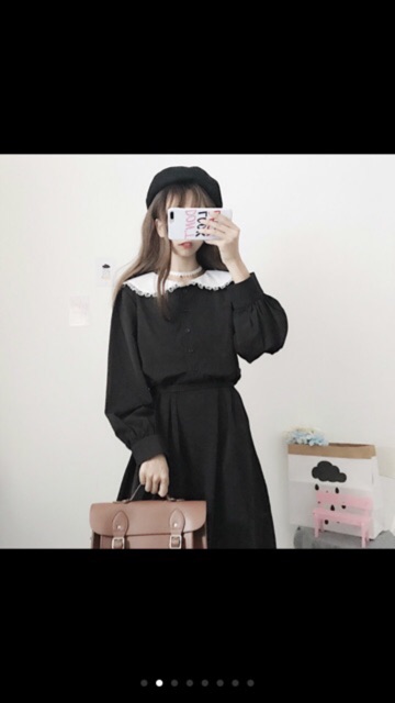 Váy lolita ullzang cổ lệch  Sale gấp